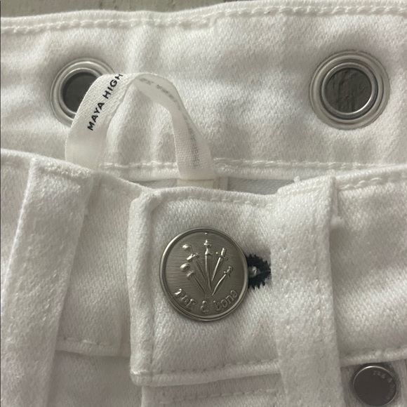 rag & bone Women's Maya  High Rise Ankle Straight Jeans in Crisp White - Picture 5 of 10